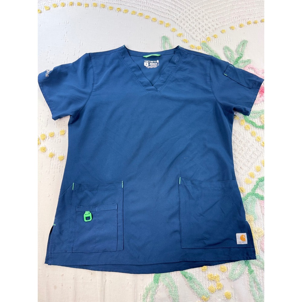 Carhartt Force‎ Modern Fit Scrub Top Navy Blue V-Neck C12110 Mens Medium